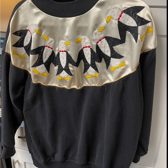 Vintage penguin sweatshirt or costume sweatshirt ugly Christmas sweater - Picture 6 of 9
